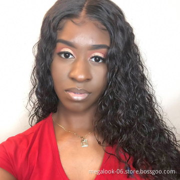 Virgin Cuticle Aligned Brazilian Water Wave Human Hair 13*6 Lace Front Wig For Black Women